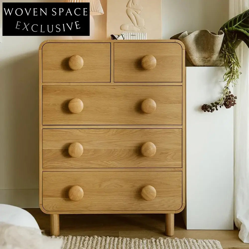 Elegant Solid Ash Wood Modern Bedroom Living Room Storage Cabinet