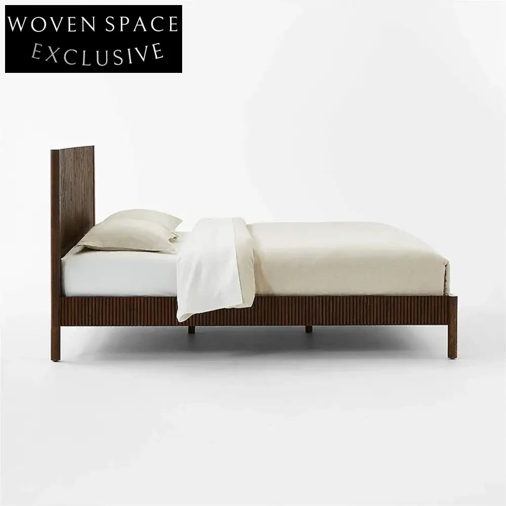 Elegant Solid Ash Wood Platform Bed Frame - Modern Design, Queen & King Sizes