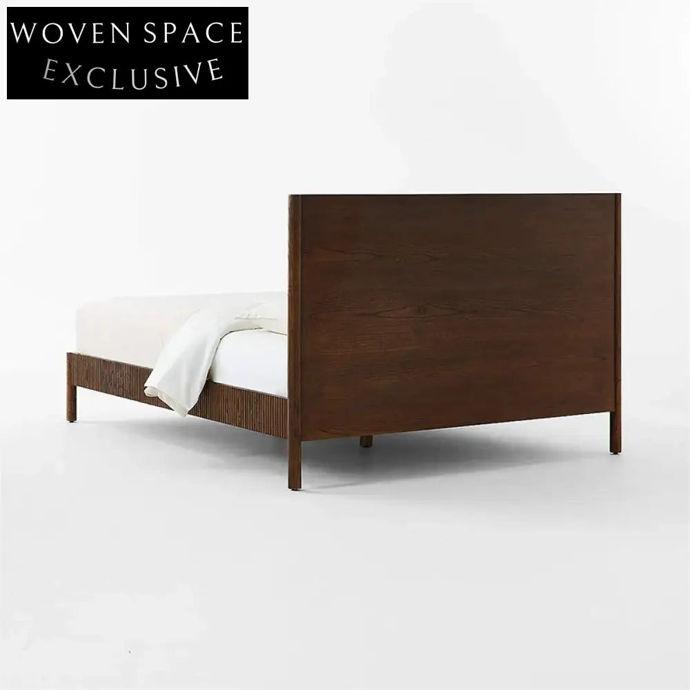 Elegant Solid Ash Wood Platform Bed Frame - Modern Design, Queen & King Sizes