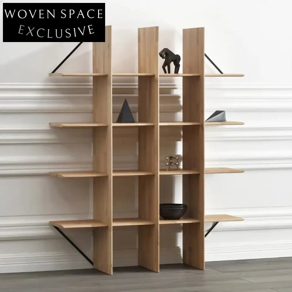 Elegant Solid Ash Wood Wall Storage Cabinet, Modern Design for Home Office Bedroom