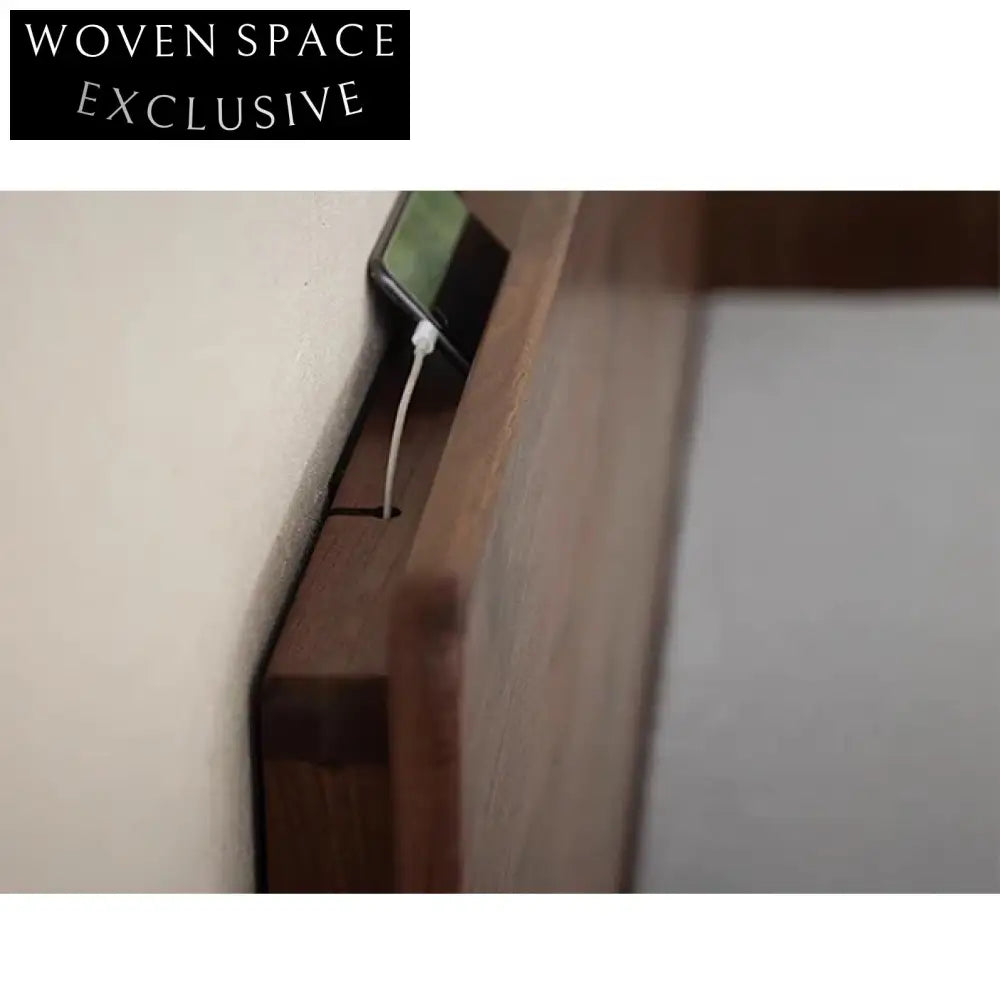Elegant Solid Elm Wood Wabi Sabi Minimalist Bedroom Bed