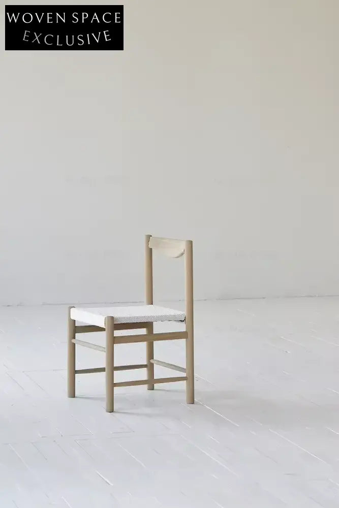 Elegant Nordic Japandi Solid Oak Dining Chair, Comfortable Fabric Accent Seat