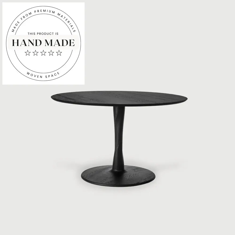 Elegant Solid Oak Round Dining Table, Modern Nordic Style Home Furniture
