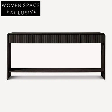 Elegant Solid Oak Wood Modern Minimalist Console Dressing Table for Entryway