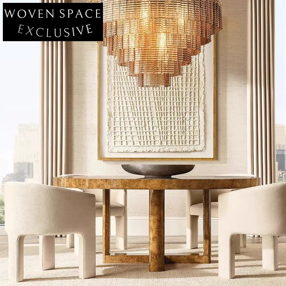 Elegant Solid Oak Wood Nordic Round Rectangular Luxury Home Restaurant Dining Table