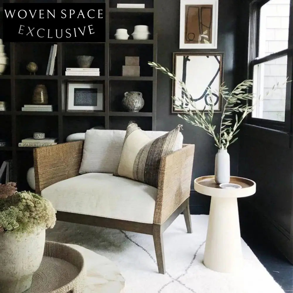 Elegant Solid Oak Wood Round Modern Living Room Side Table