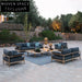 Elegant Solid Teak Outdoor Sofa Set with Plush Cushions for Patio Furniture