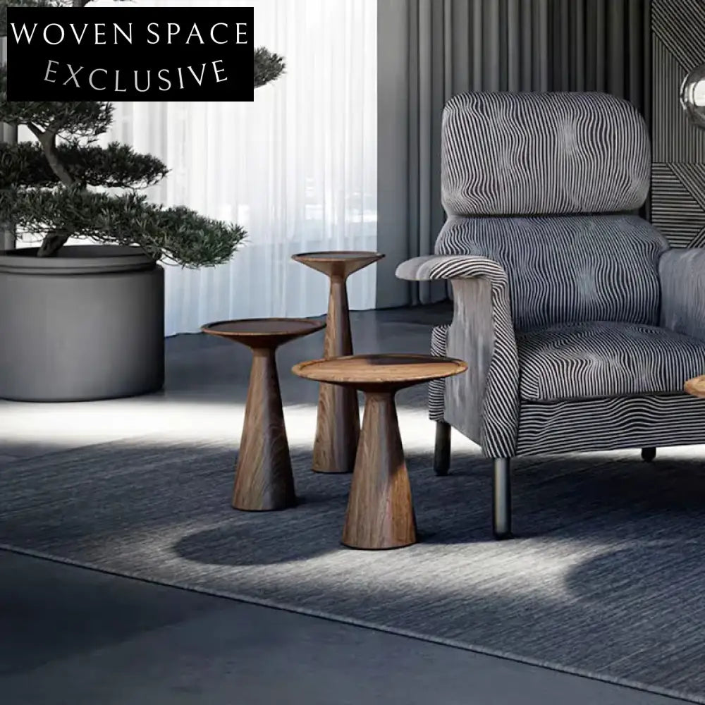 Elegant Solid Teak Wood Round Outdoor & Indoor Living Room Coffee Table