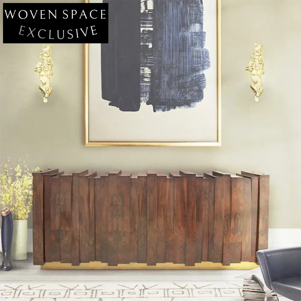 Elegant Solid Walnut Wood Console Table, Retro Antique Living Room Furniture