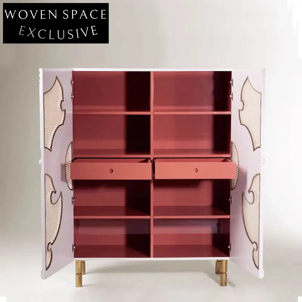 Elegant Solid Wood 2-Door Extendable Console Sideboard for Hallway Storage Cabinet