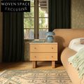 Elegant Solid Wood 2-Drawer Nightstand with Marble Top & Nordic Style