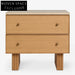 Elegant Solid Wood 2-Drawer Nightstand with Marble Top & Nordic Style