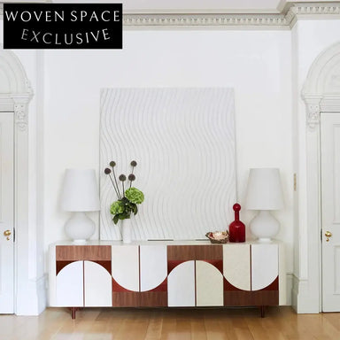 Elegant Solid Wood 4-Door Sideboard Cabinet, Modern Hallway TV Unit