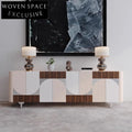 Elegant Solid Wood 4-Door Sideboard Cabinet, Modern Hallway TV Unit
