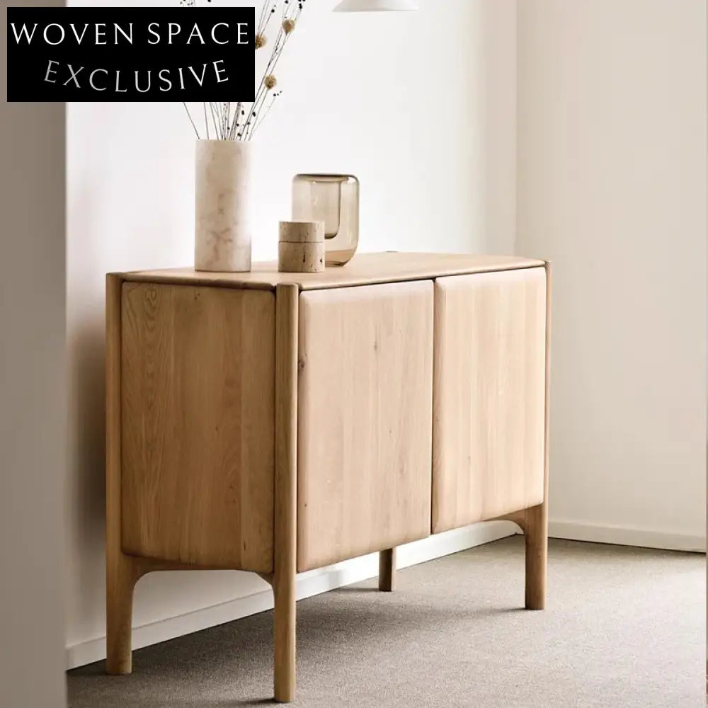 Elegant Solid Wood 4-Door Storage Cabinet for Dining Living Room Console
