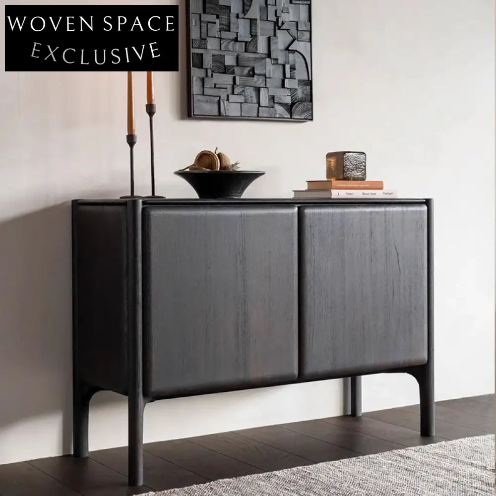 Elegant Solid Wood 4-Door Storage Cabinet for Dining Living Room Console