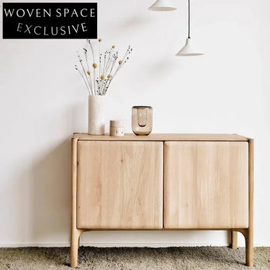 Elegant Solid Wood 4-Door Storage Cabinet for Dining Living Room Console