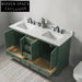 Elegant Solid Wood Bathroom Vanity Cabinet with Marble Top and Ceramic Sink