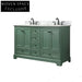 Elegant Solid Wood Bathroom Vanity Cabinet with Marble Top and Ceramic Sink