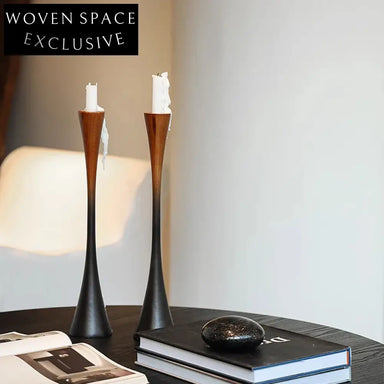 Elegant Solid Wood Candle Holder Stand, Modern Wedding Table Decor Accent