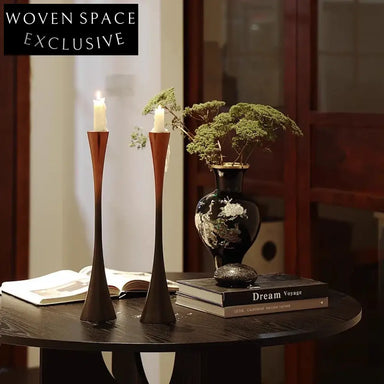 Elegant Solid Wood Candle Holder Stand, Modern Wedding Table Decor Accent