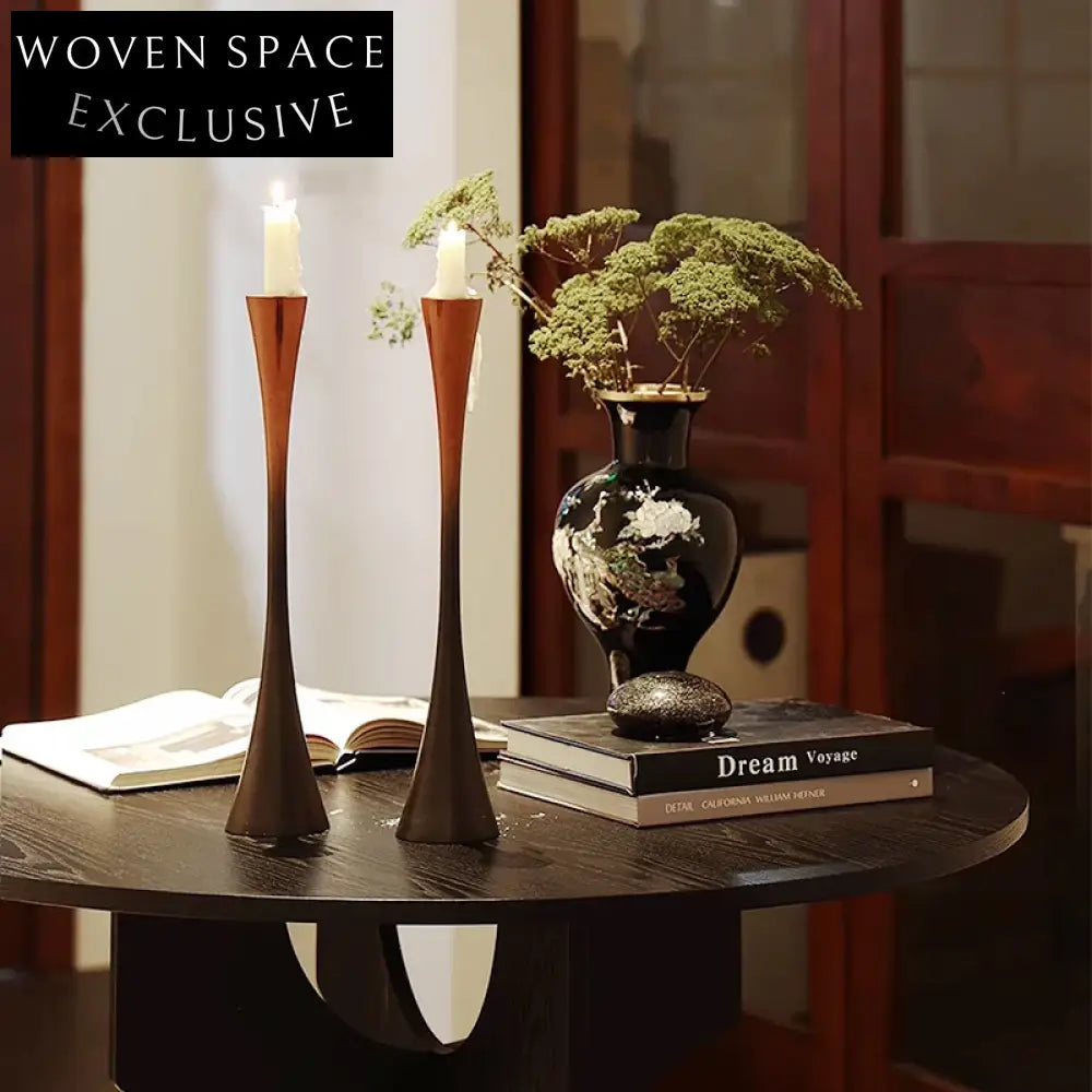 Elegant Solid Wood Candle Holder Stand, Modern Wedding Table Decor Accent