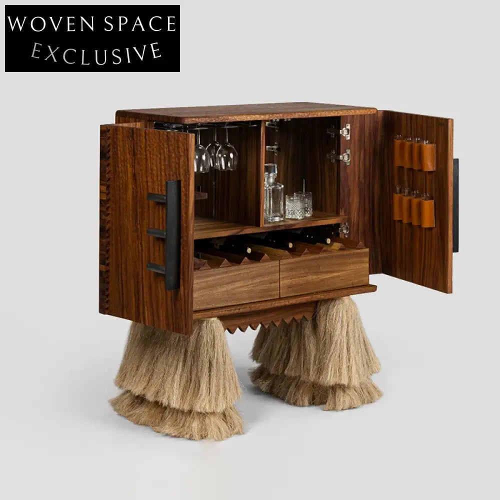 Elegant Solid Wood Console Cabinet with Two Drawers for Living Dining Room Storage