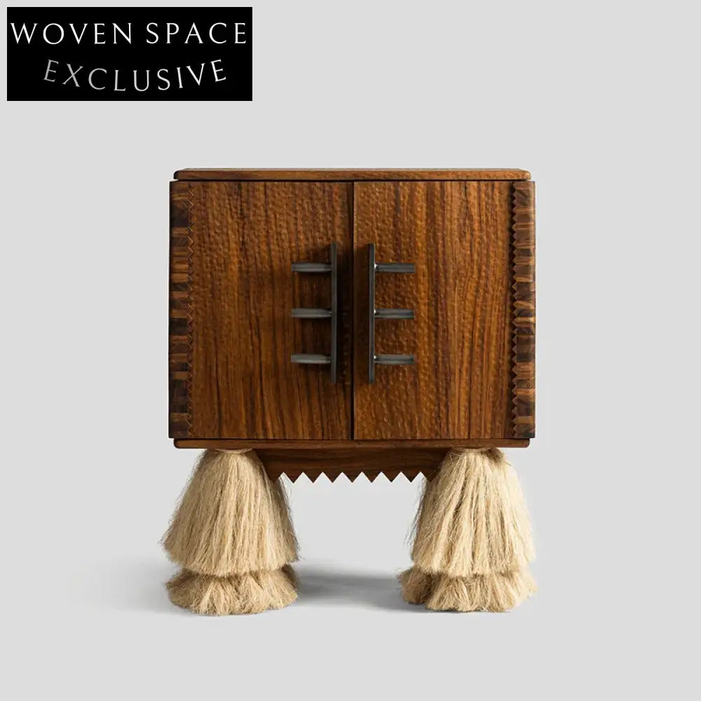 Elegant Solid Wood Console Cabinet with Two Drawers for Living Dining Room Storage