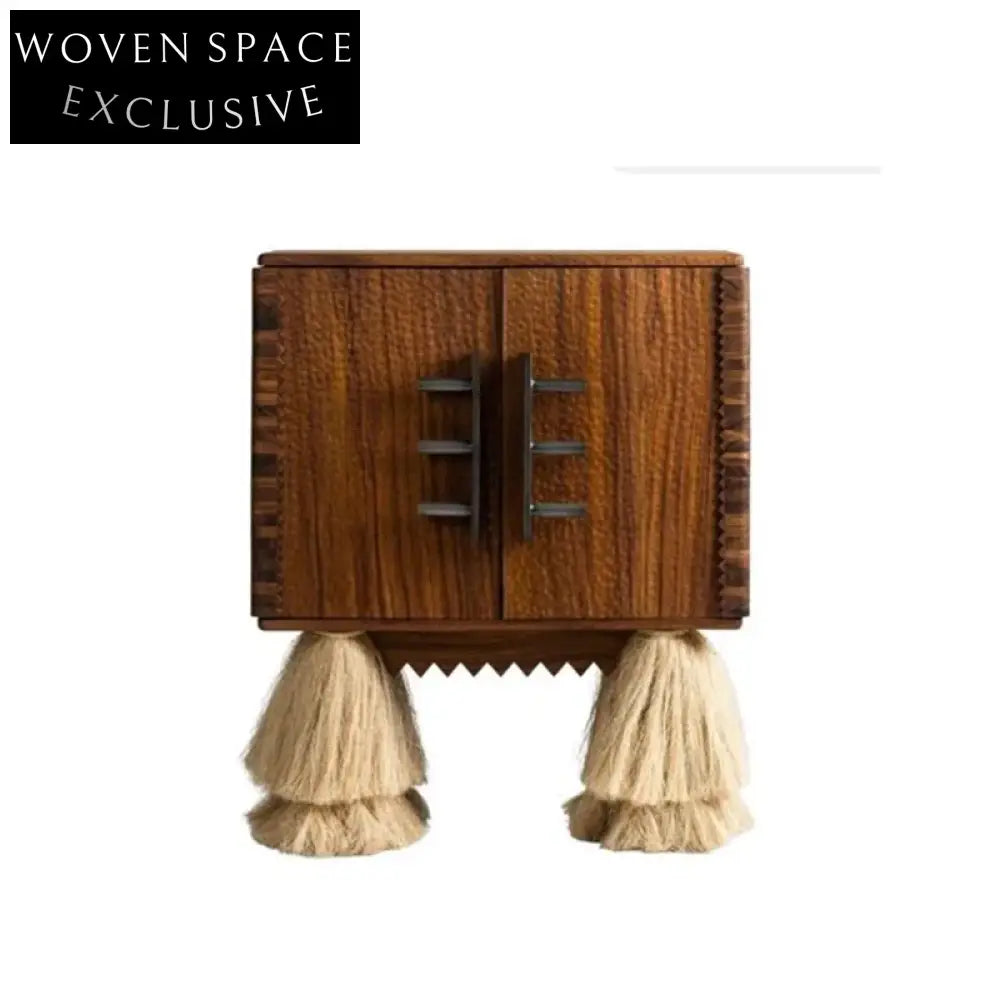 Elegant Solid Wood Console Cabinet with Two Drawers for Living Dining Room Storage