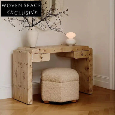 Elegant Solid Wood Console Table with Two Storage Drawers