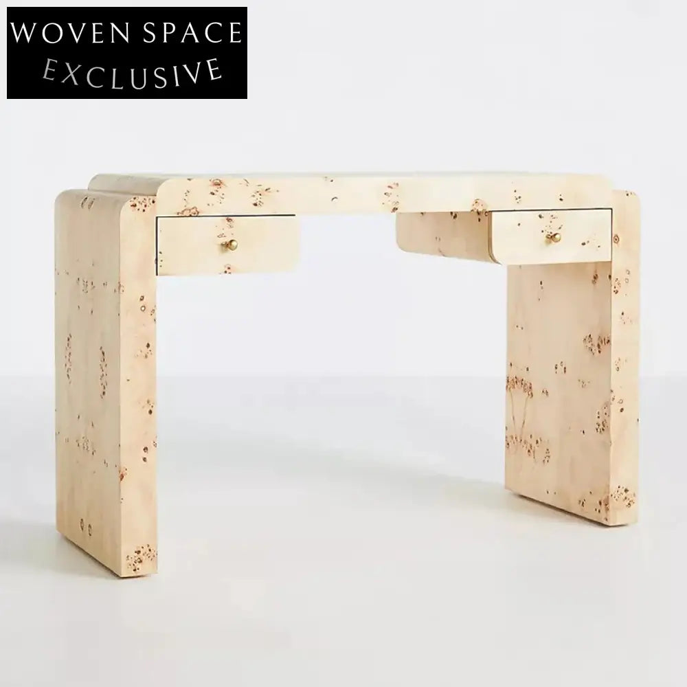 Elegant Solid Wood Console Table with Two Storage Drawers