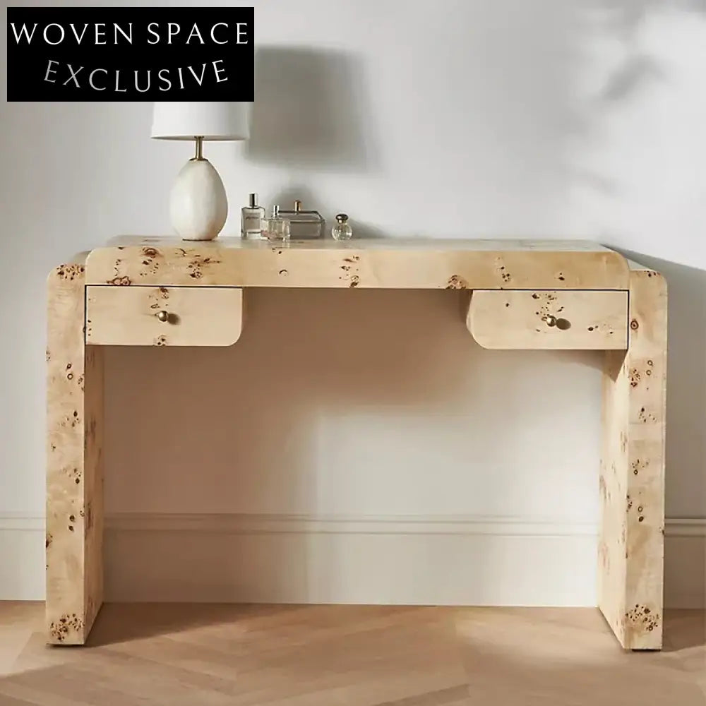 Elegant Solid Wood Console Table with Two Storage Drawers
