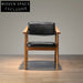 Elegant Solid Wood Dining Arm Chair with Faux Leather Cushion Seat
