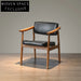 Elegant Solid Wood Dining Arm Chair with Faux Leather Cushion Seat