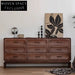Elegant Solid Wood Dining Room Sideboard with Abundant Storage – Walnut Finish Cabinet