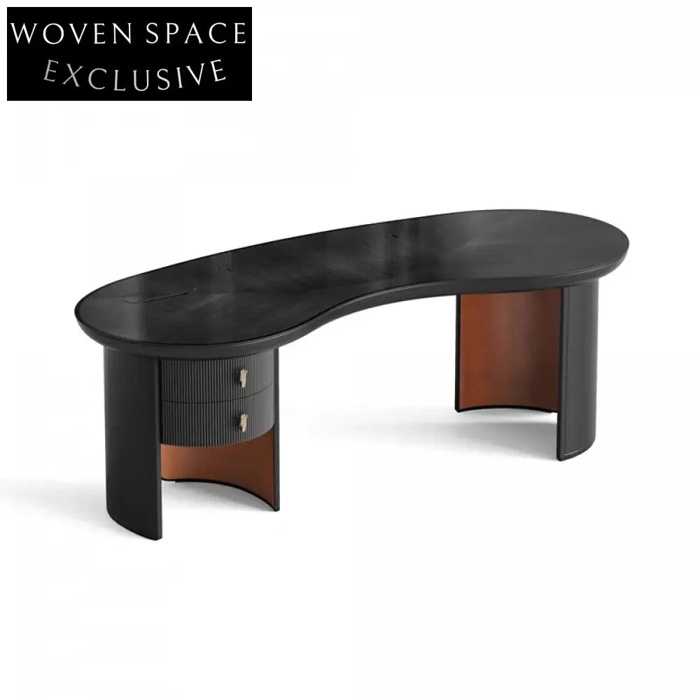 Elegant Solid Wood Executive Home Office Desk Modern Nordic Style