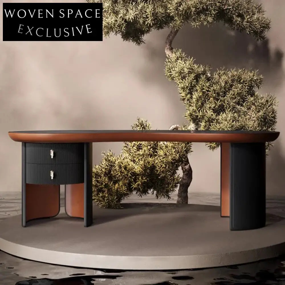 Elegant Solid Wood Executive Home Office Desk Modern Nordic Style