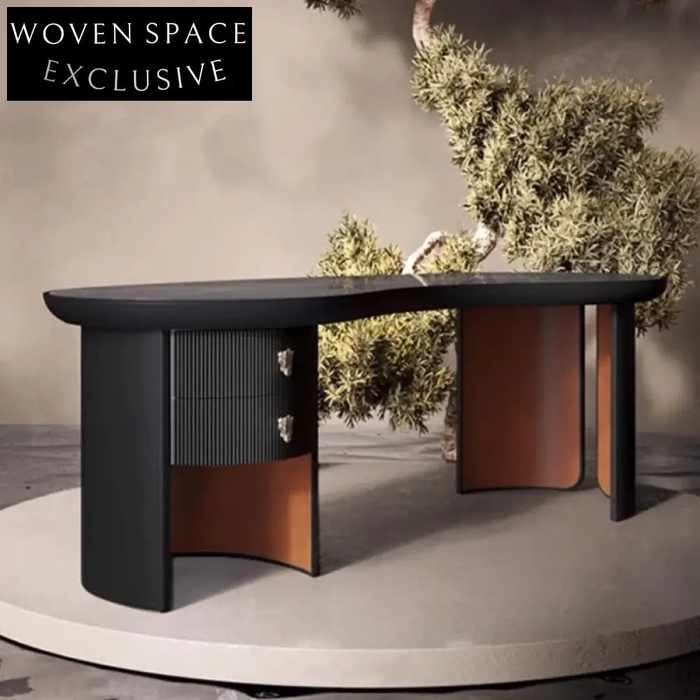 Elegant Solid Wood Executive Home Office Desk Modern Nordic Style