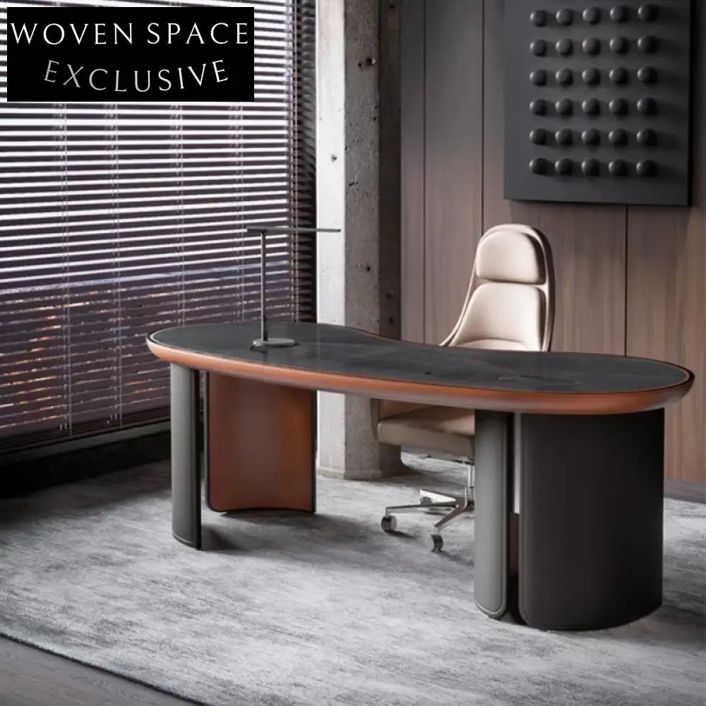 Elegant Solid Wood Executive Home Office Desk Modern Nordic Style