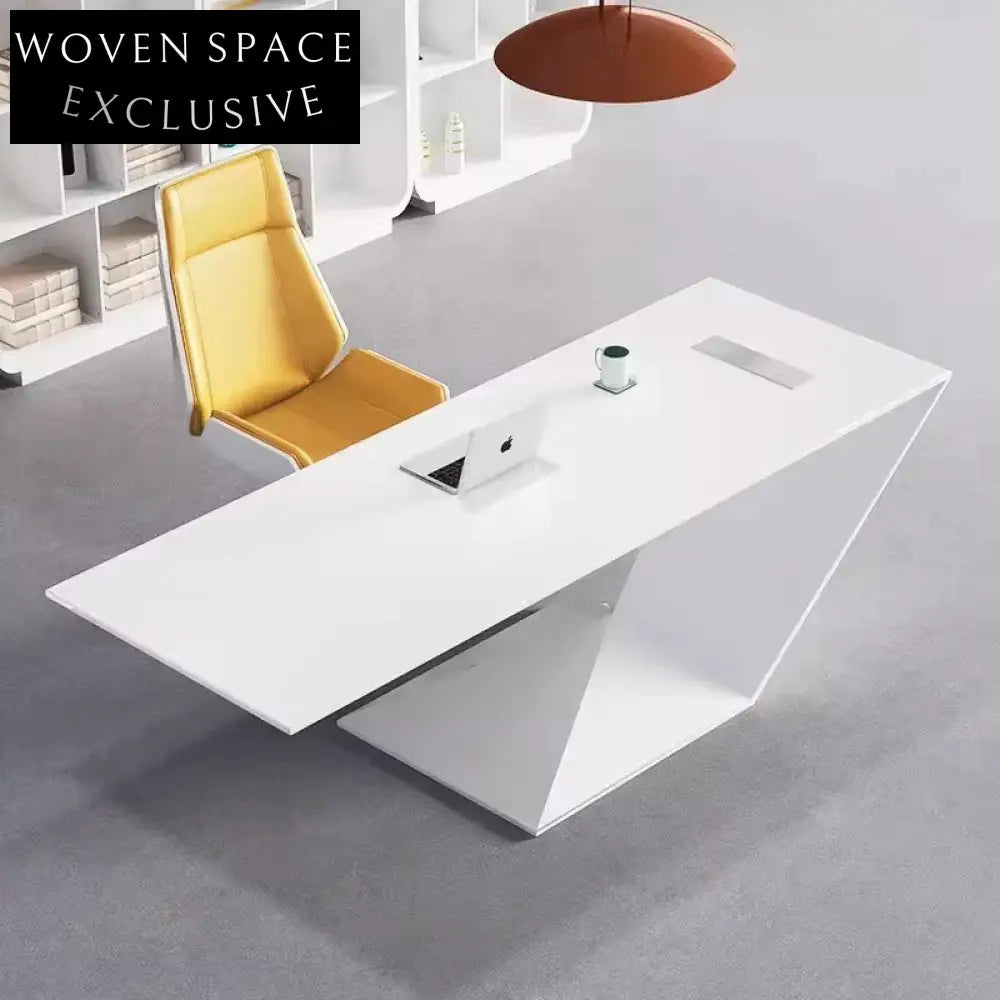 Elegant Solid Wood Executive Office Desk, Modern Luxury Style Home Workstation