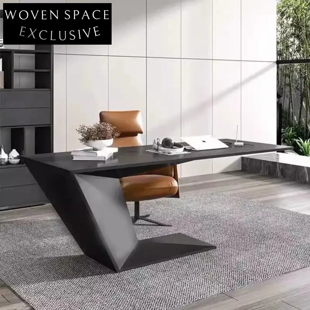 Elegant Solid Wood Executive Office Desk, Modern Luxury Style Home Workstation