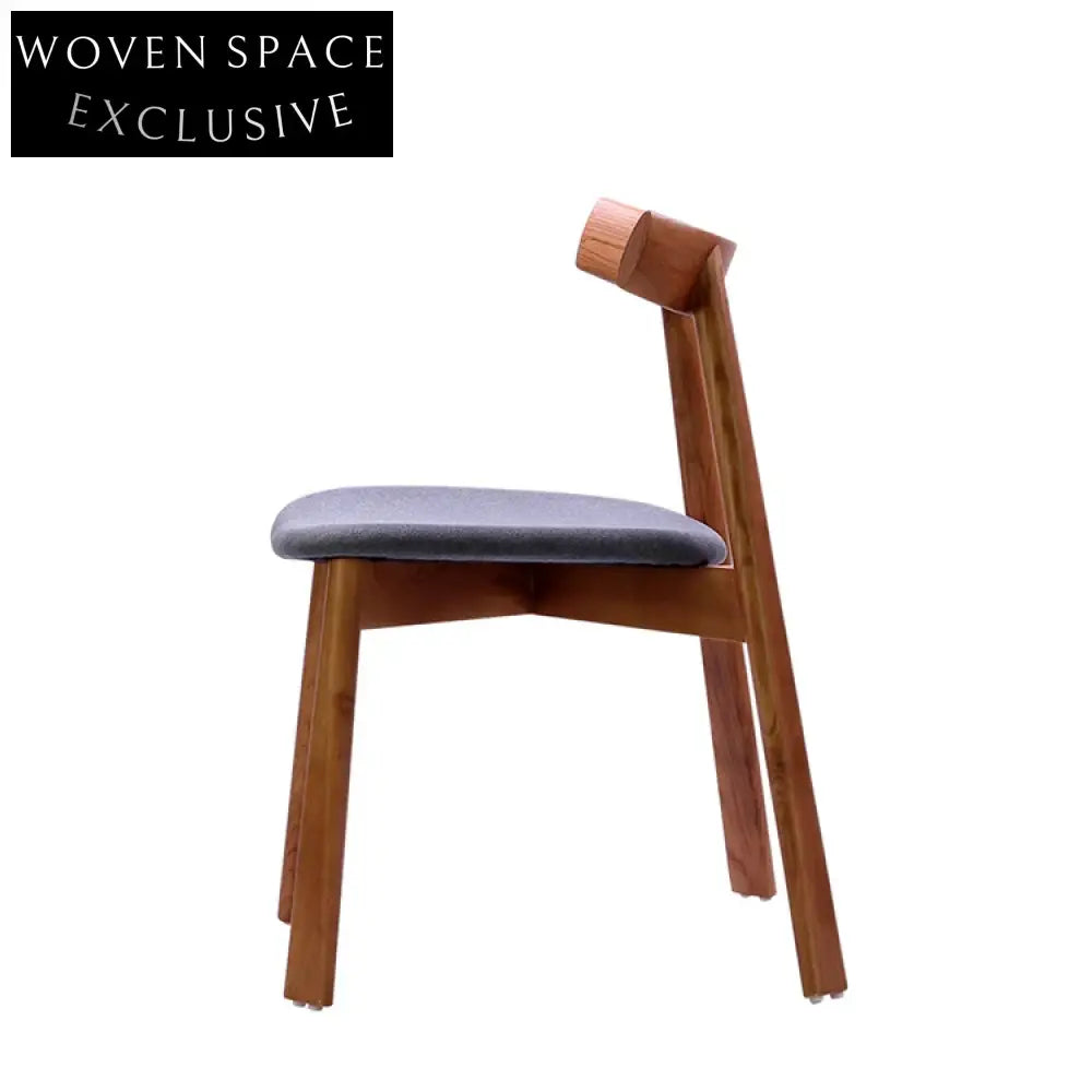 Elegant Solid Wood Fabric Upholstered Dining Chair with Armrests