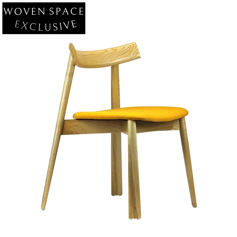 Elegant Solid Wood Fabric Upholstered Dining Chair with Armrests