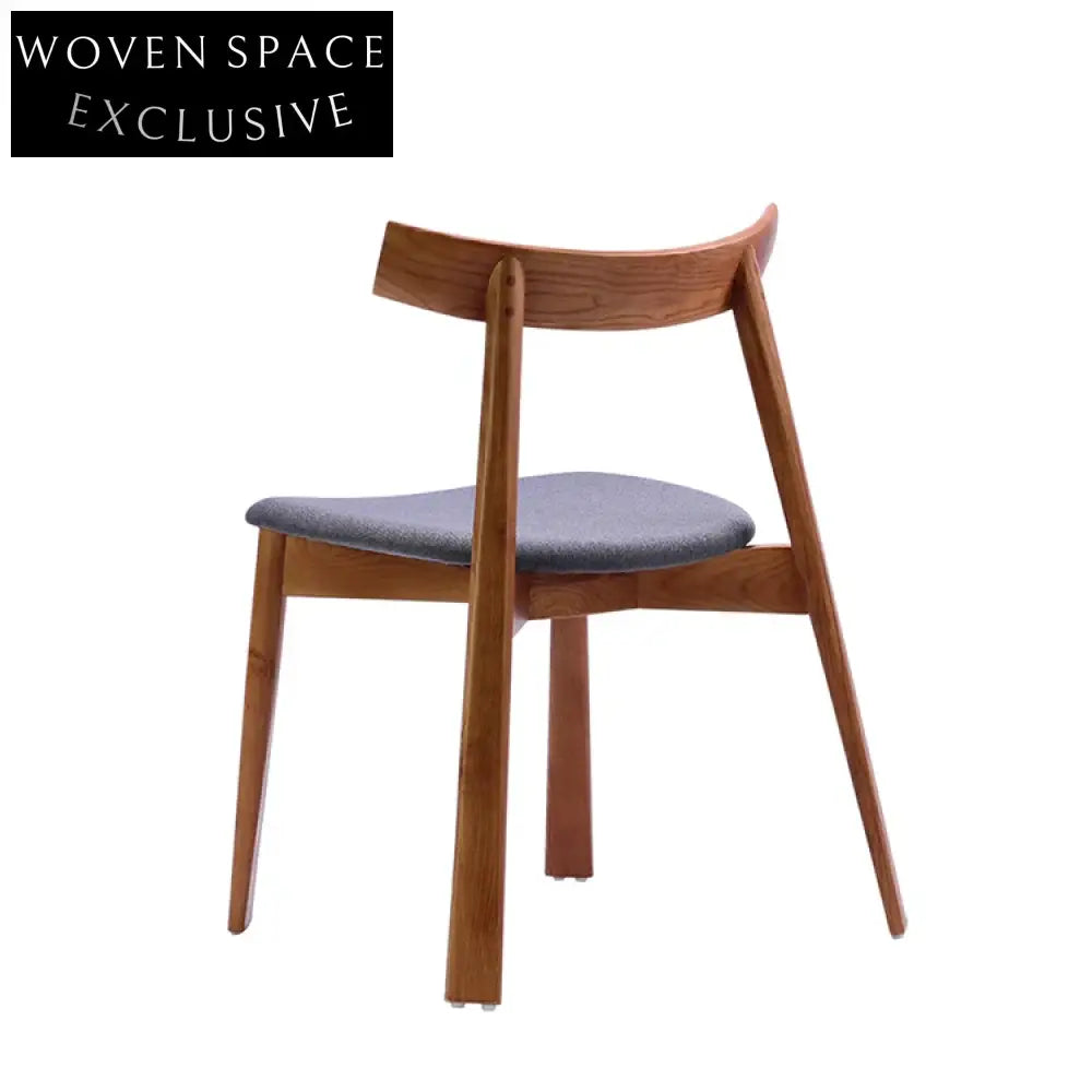 Elegant Solid Wood Fabric Upholstered Dining Chair with Armrests