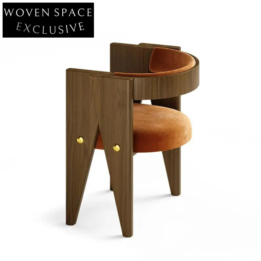 Elegant Solid Wood Frame Upholstered Modern Dining Chair for Home Cafe