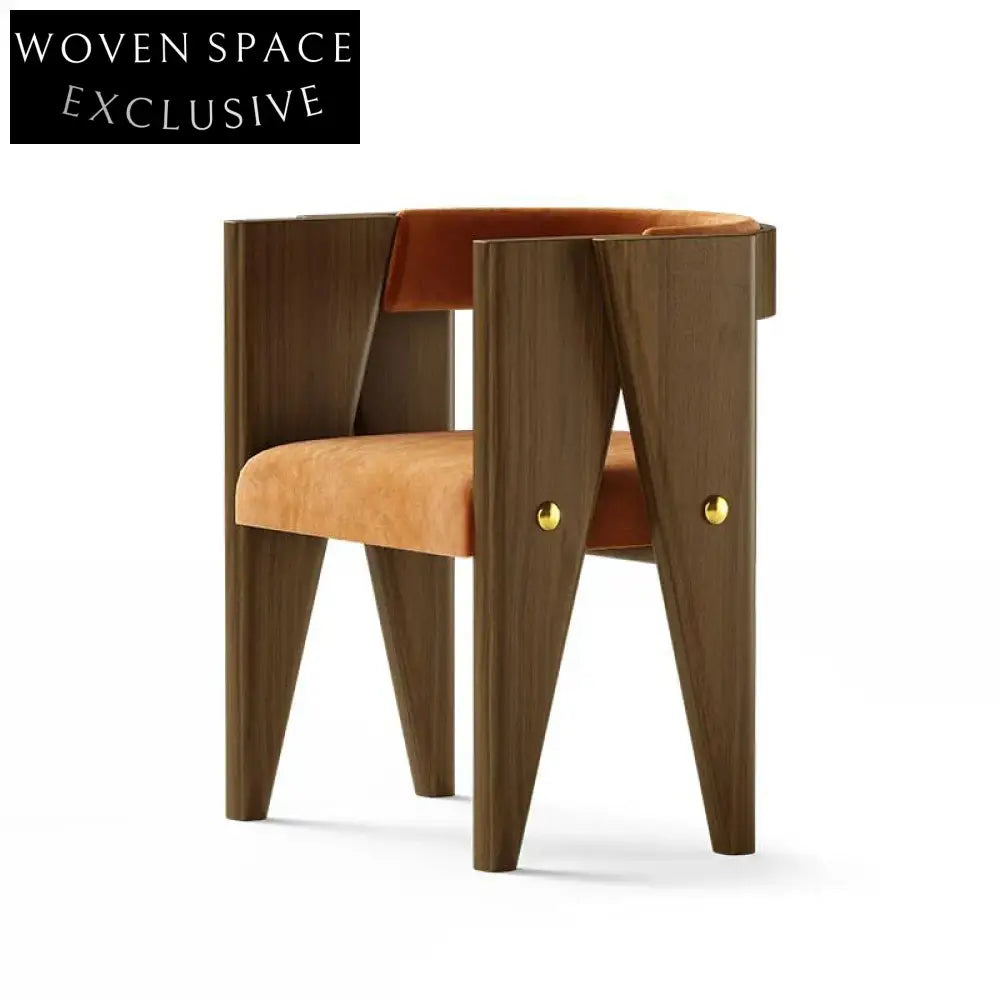 Elegant Solid Wood Frame Upholstered Modern Dining Chair for Home Cafe