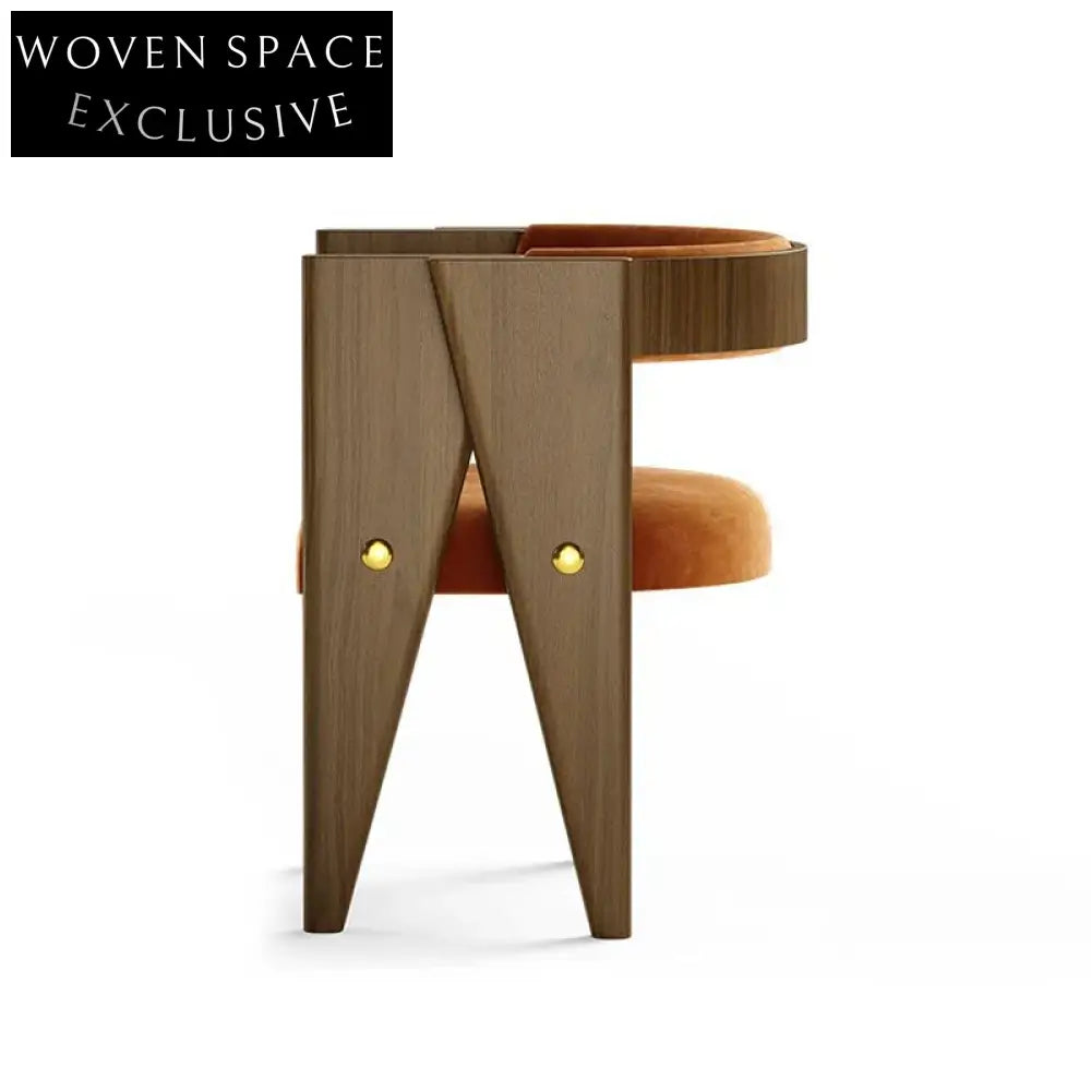 Elegant Solid Wood Frame Upholstered Modern Dining Chair for Home Cafe