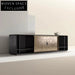 Elegant Solid Wood Gold Metal TV Unit Modern Living Room Console Cabinet