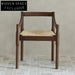 Elegant Solid Wood Handwoven Paper Rope Armrest Dining Chair