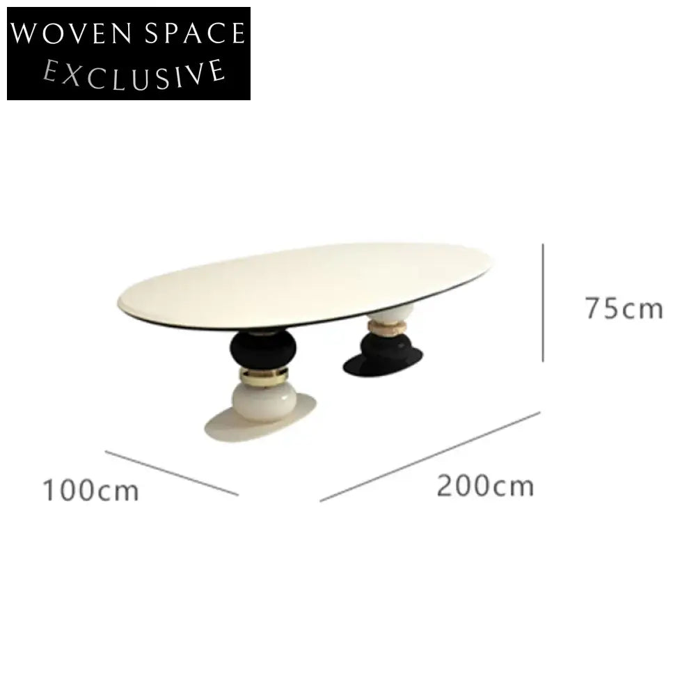 Elegant Solid Wood Living Room Modern Dining Table with Unique Base Design